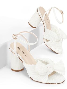 White Bow Heels